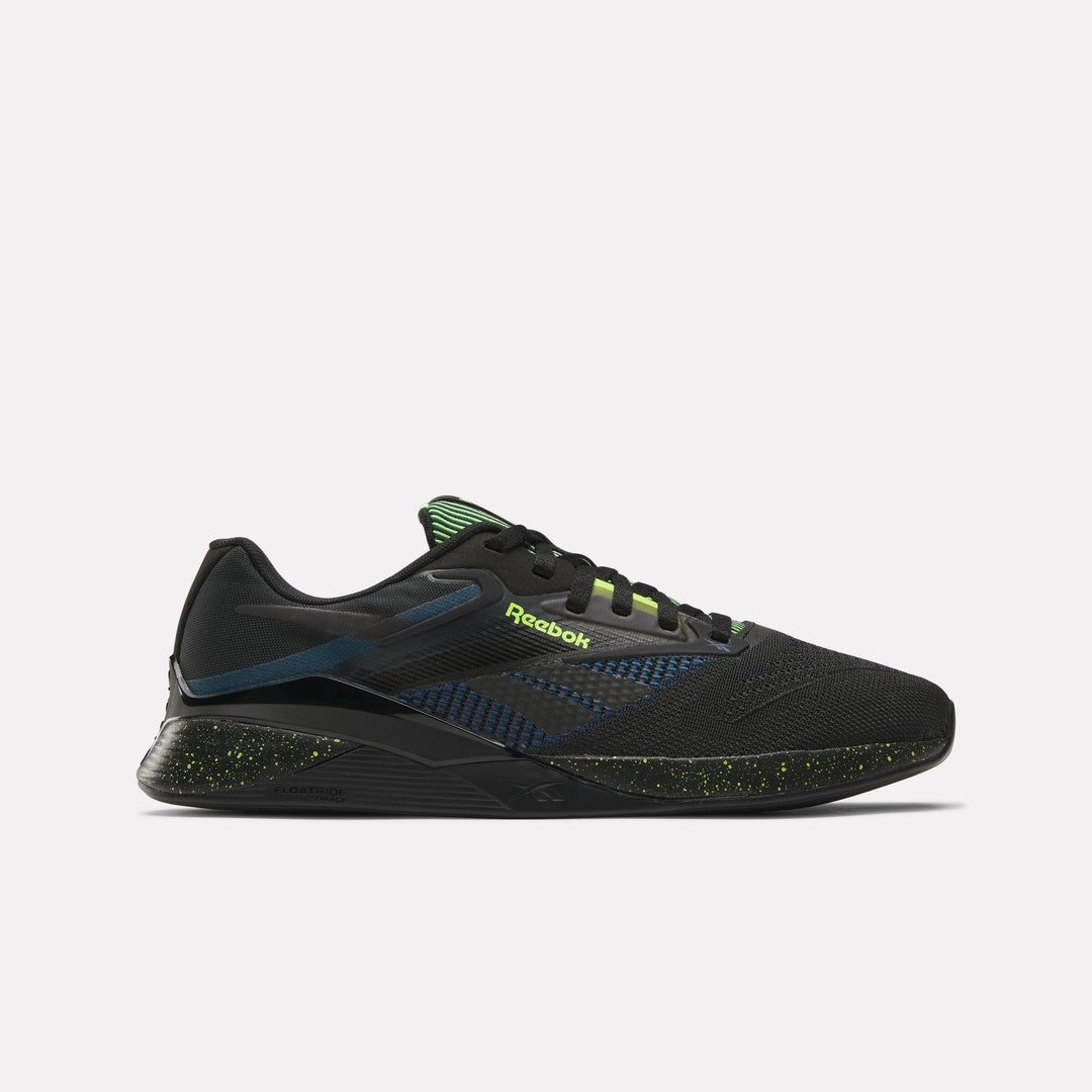 Men's Reebok Nano X4, Black/Escape Blue/Digital Lime, 11.5 D Medium
