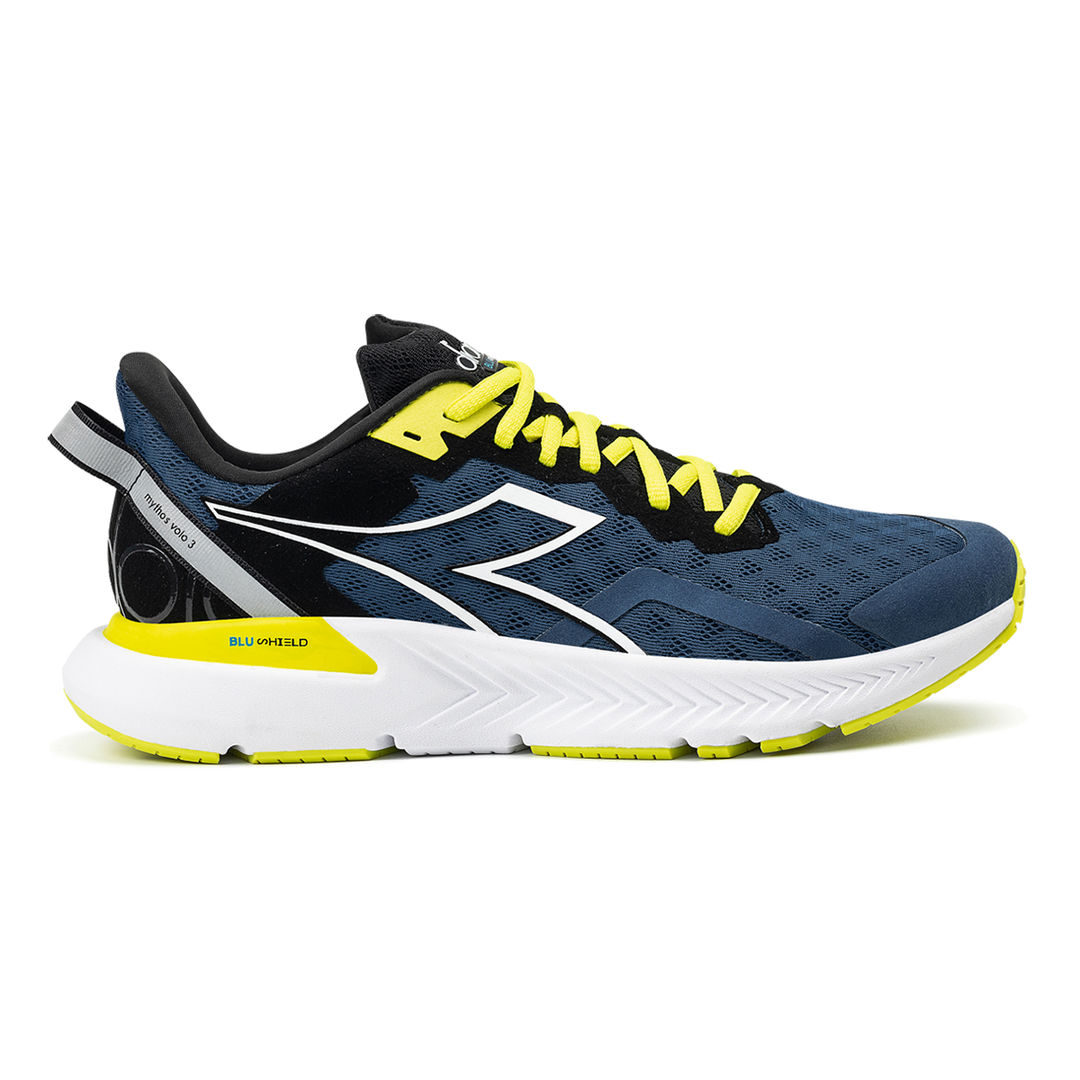 Men's Diadora Mythos Blushield Volo 3, Blue Opal/White/Evening Primrose, 9.5 D Medium