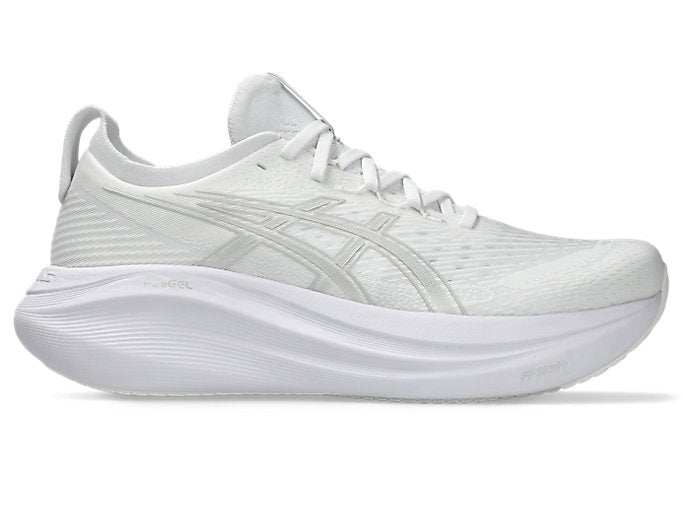 Men's Asics Gel-Nimbus 27, White/Glacier Grey, 11 D Medium