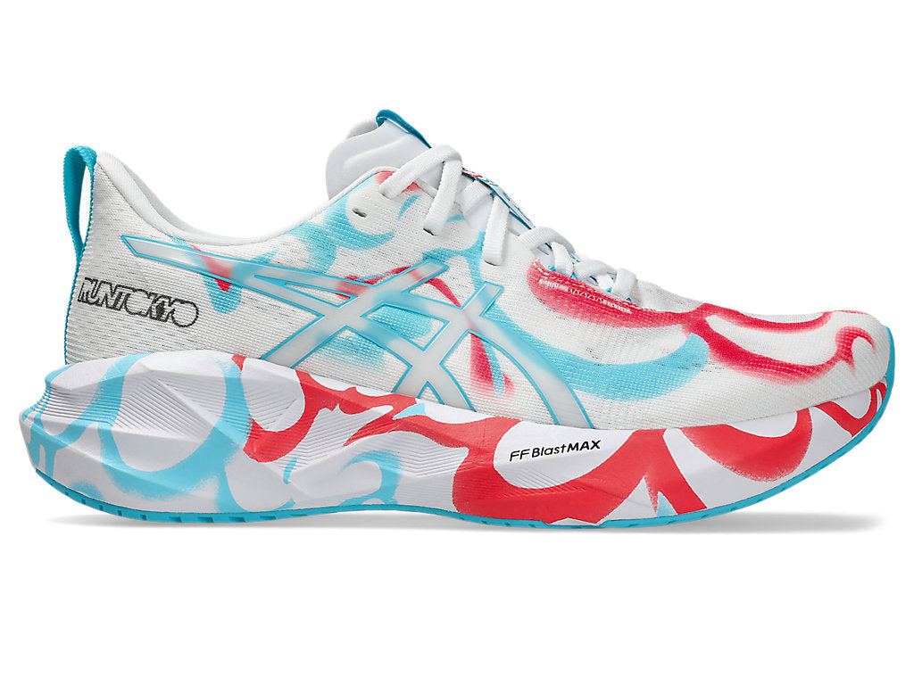 Men's Asics Novablast 5, White/Aquarium, 8.5 D Medium