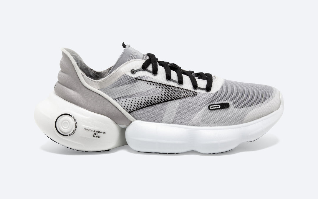 Men's Brooks Aurora-BL, White/Alloy/Black, 13 D Medium