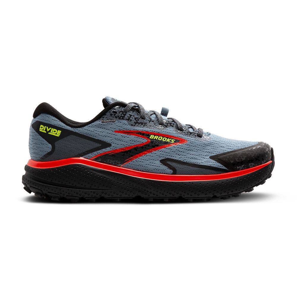 Men's Brooks Divide 5, Citadel/Ebony/Lime, 12 D Medium