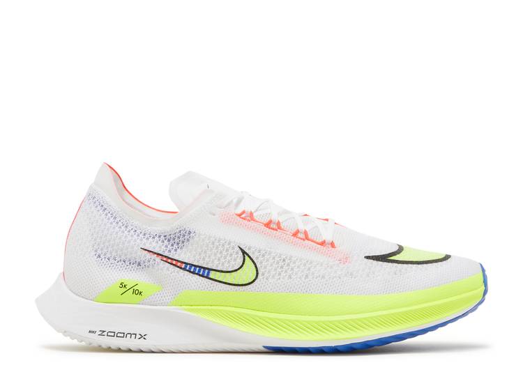 Men's Nike ZoomX Streakfly, White/Volt/Racer Blue/Black, 11.5 D Medium