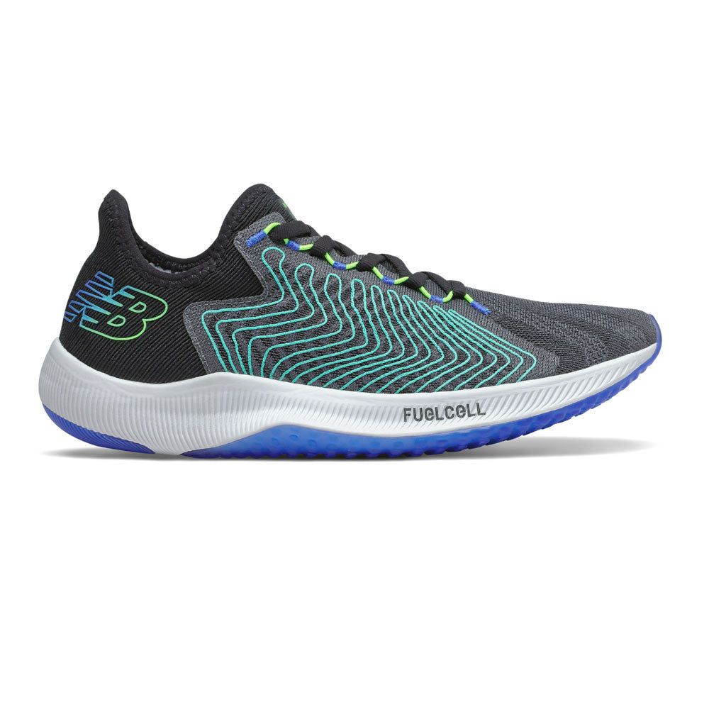 Men's New Balance Fuelcell Rebel, Black/Blue/Green, 12.5 D Medium