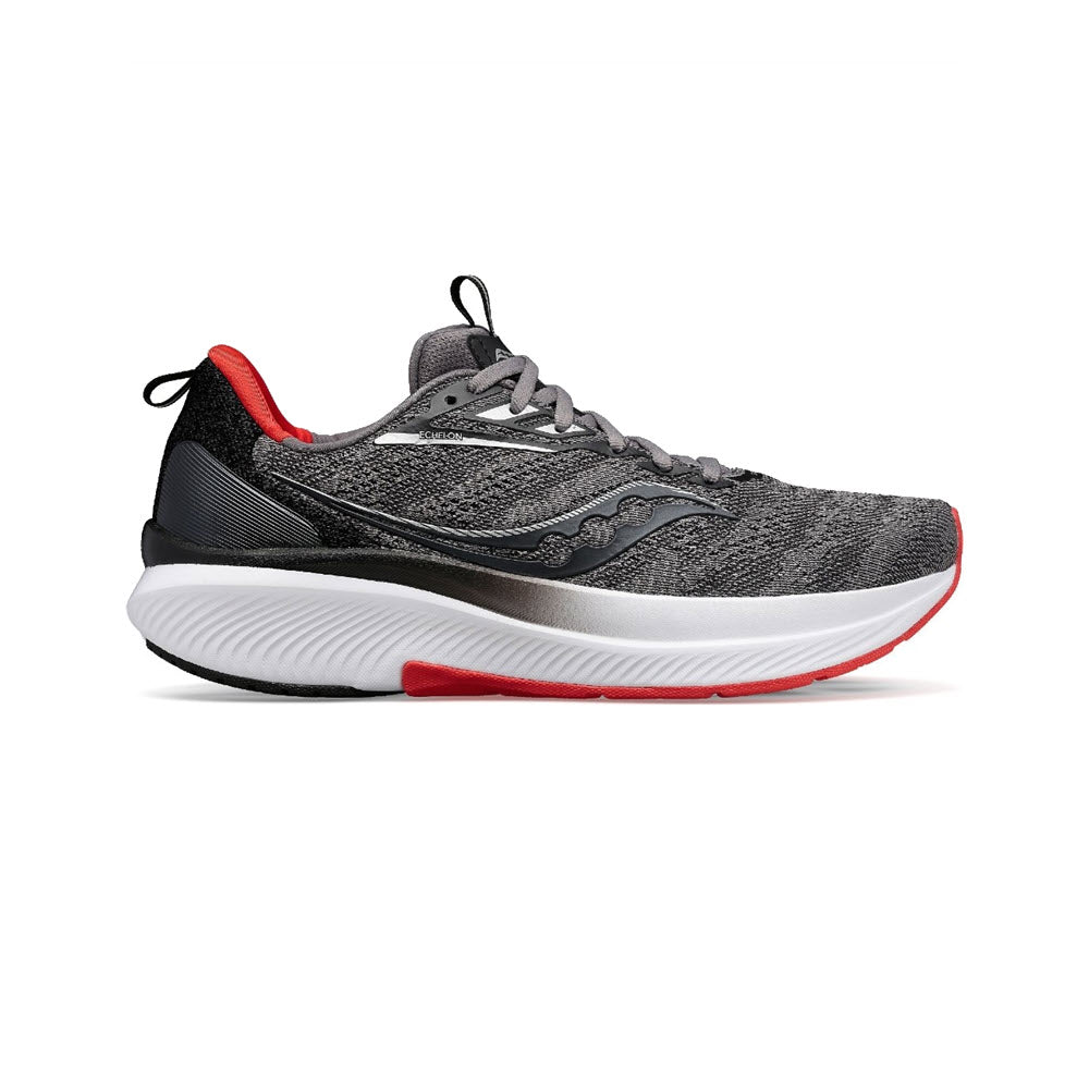 Men's Saucony Echelon 9, Charcoal/Red, 9.5 D Medium