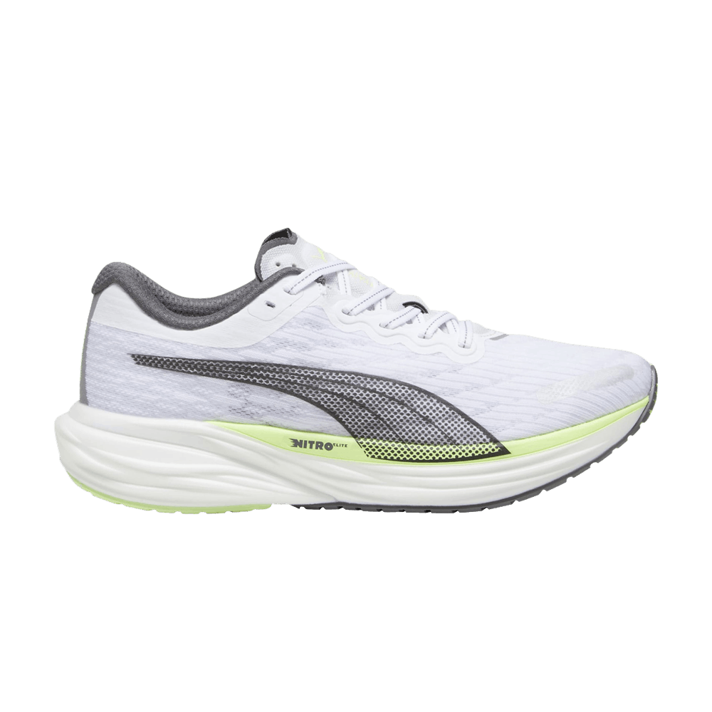 Men's Puma Deviate Nitro 2, White//Green/Cool Dark Grey, 13 D Medium