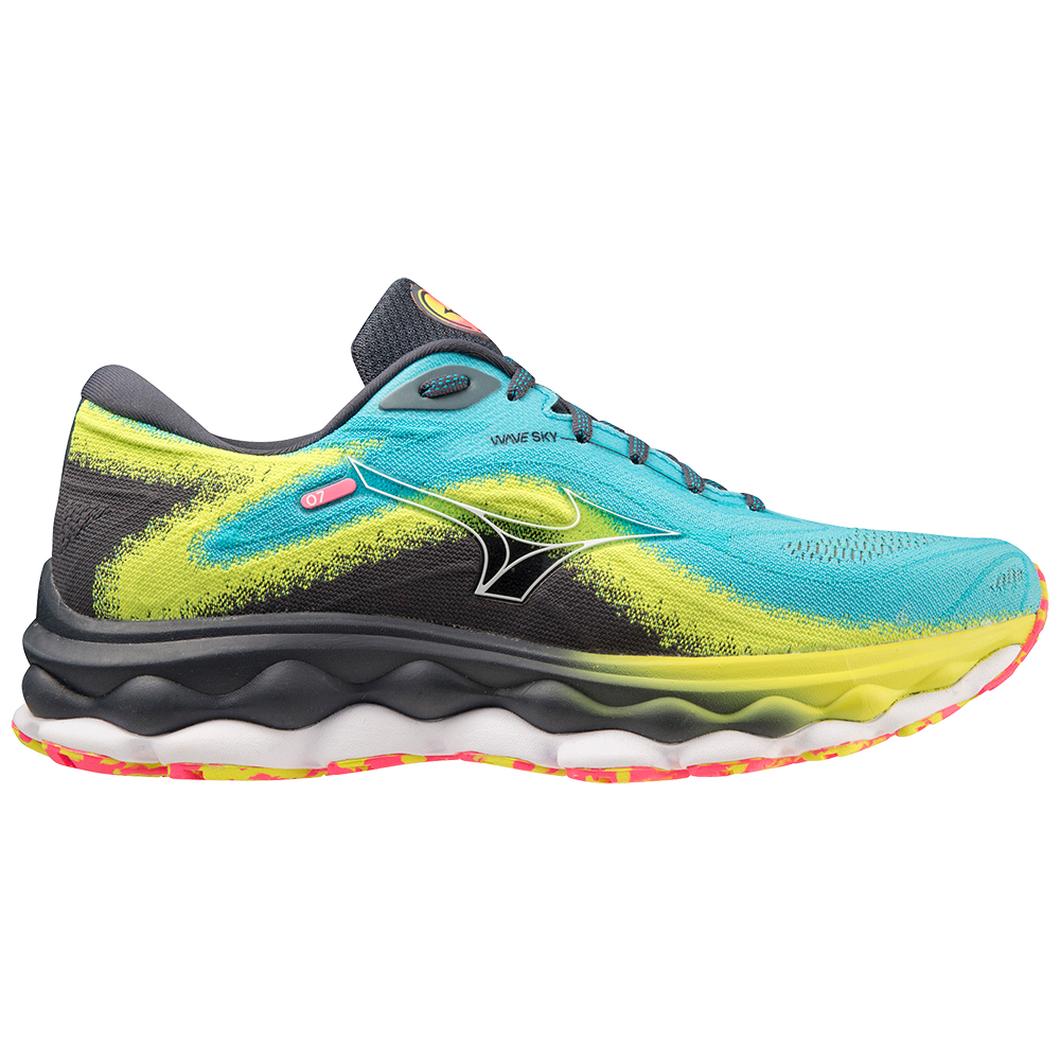 Men's Mizuno Wave Sky 7, Jet Blue/White, 13 D Medium