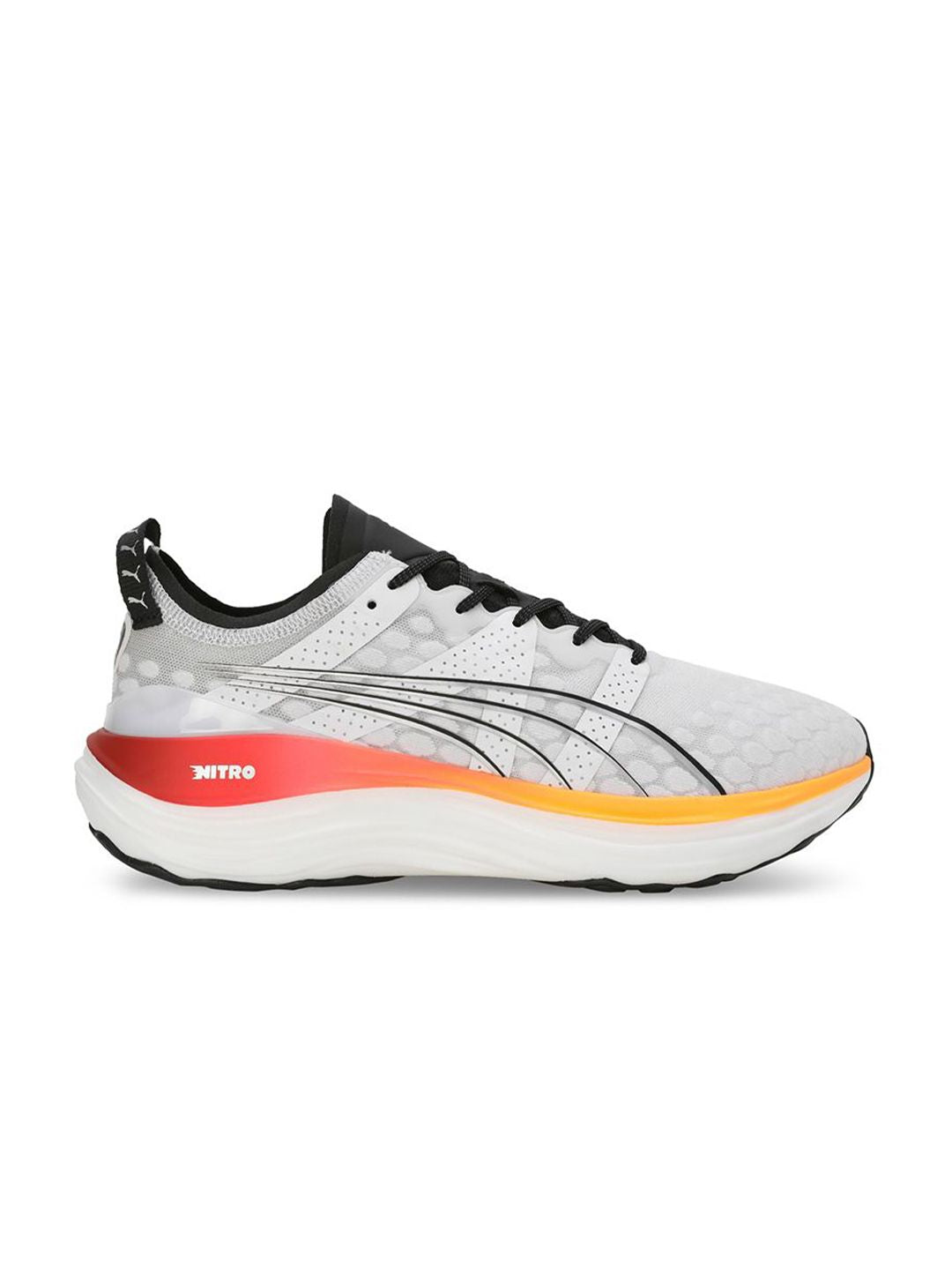 Men's Puma ForeverRun Nitro, Puma White/Sun Stream/Sunset Glow, 10.5 D Medium