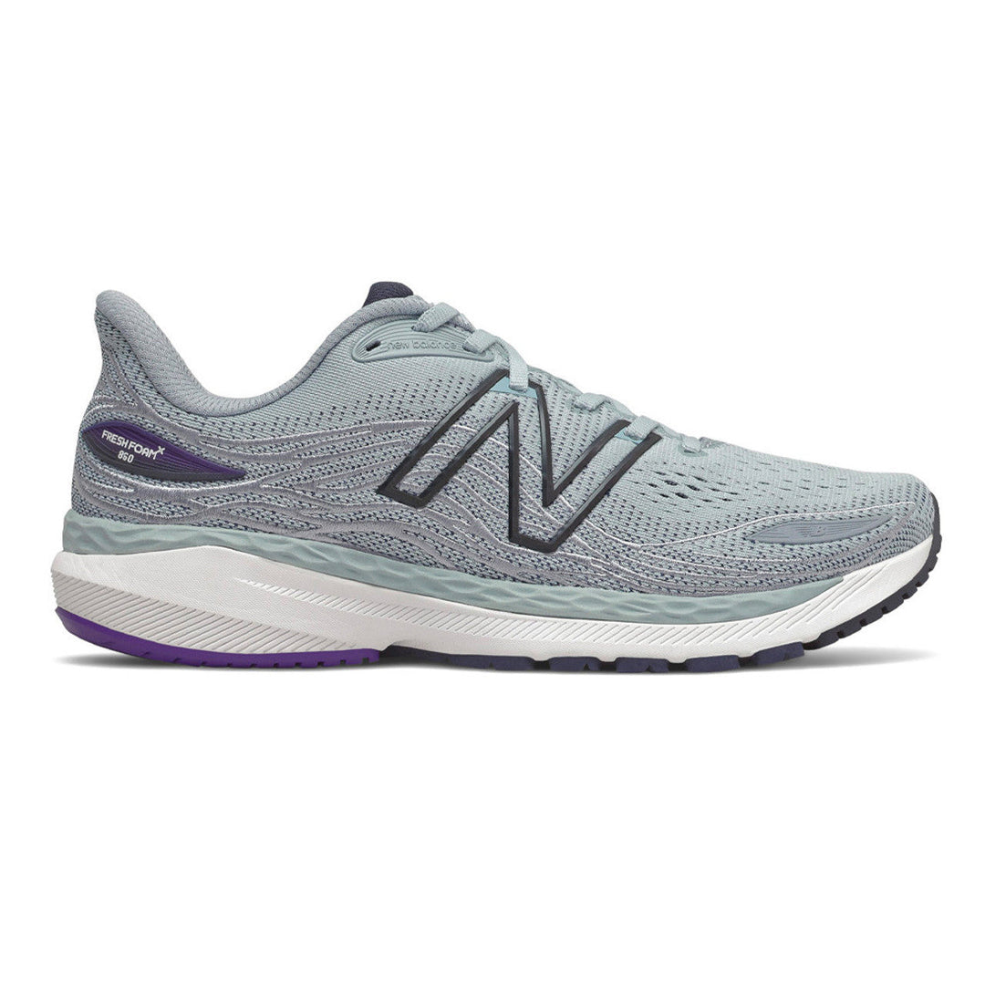 Men's New Balance Fresh Foam X 860v13, Light Aluminum/Deep Violet, 7.5 2E Wide