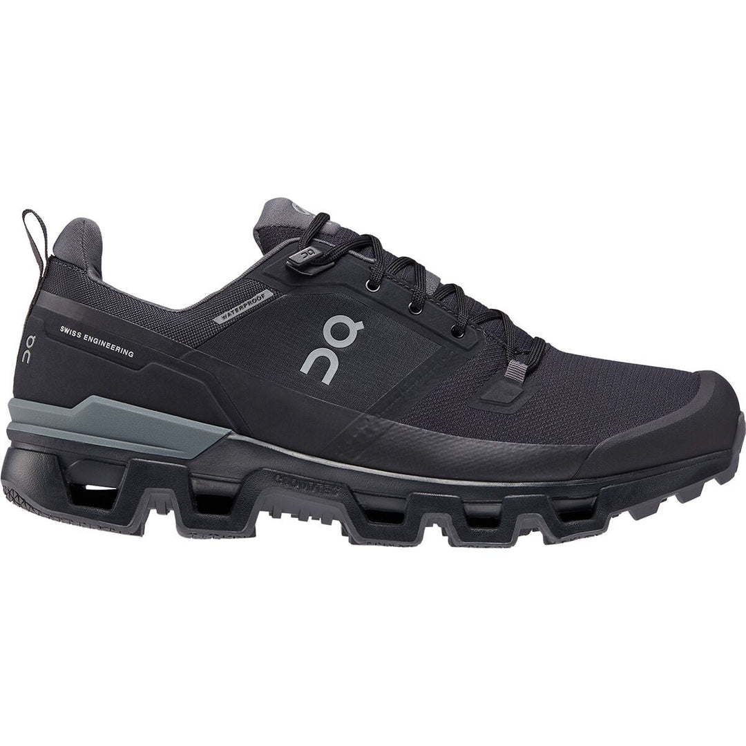 Men's On Cloudwander Waterproof, Black/Eclipse, 7 D Medium