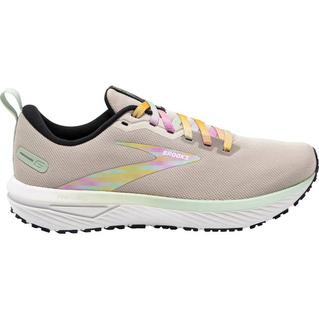 Men's Brooks Revel 6, White/Silver Lining/Black, 10 D Medium