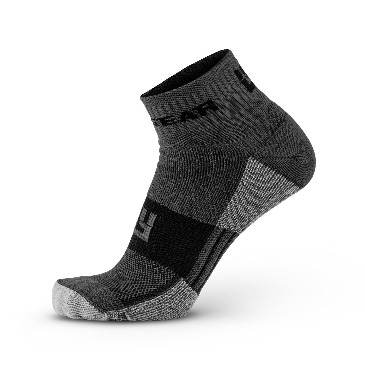 MudGear Quarter (¼) Crew Socks - Gray/Black (2 pair pack)