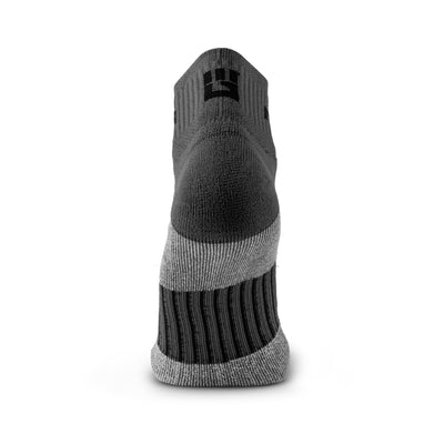 MudGear Quarter (¼) Crew Socks - Gray/Black (2 pair pack)