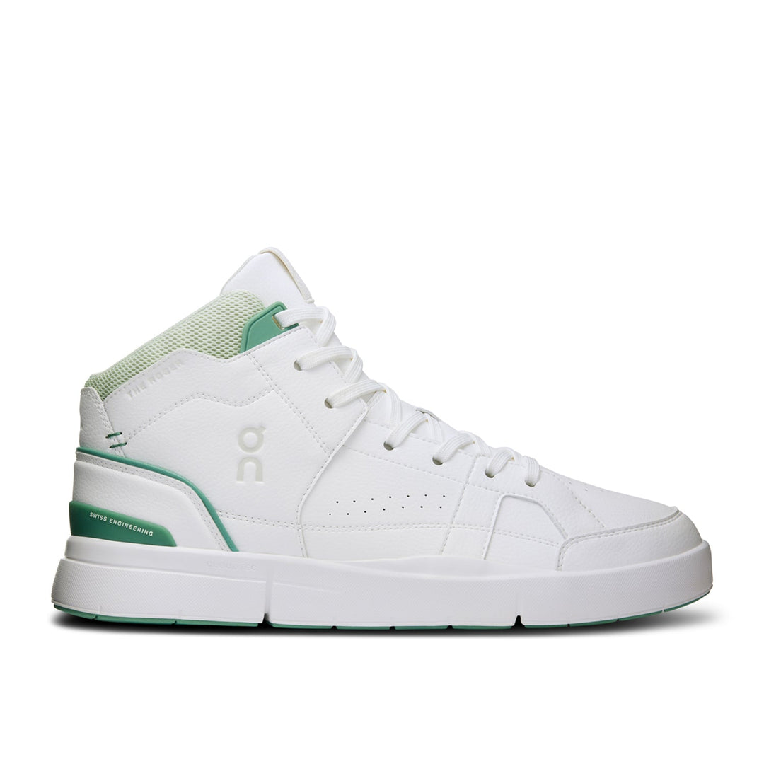 Men's On The Roger Clubhouse Mid 2, White/Green, 14 D Medium