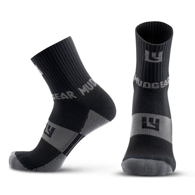 5" Crew Height Trail Running Sock (Black/Gray)