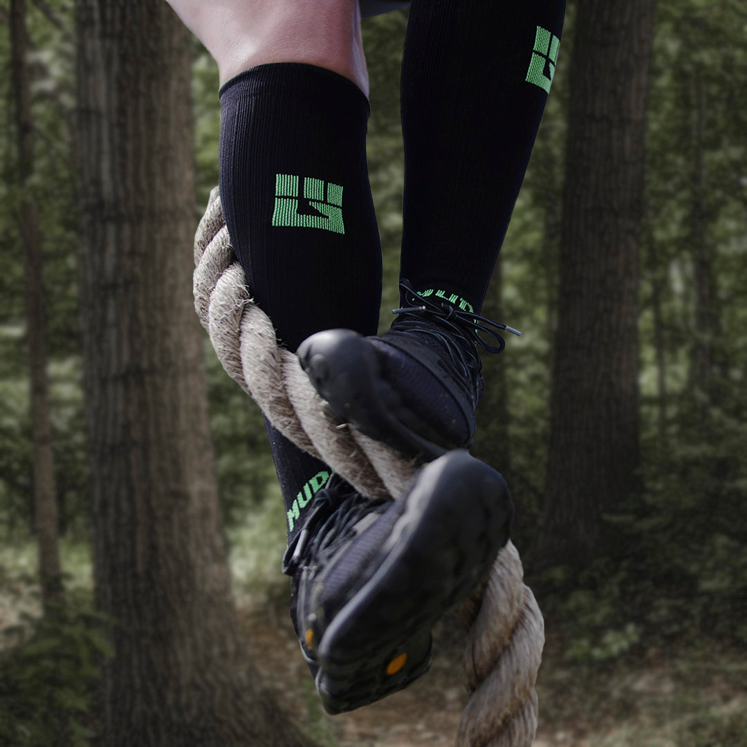 Tall Compression Socks (Black/Green)
