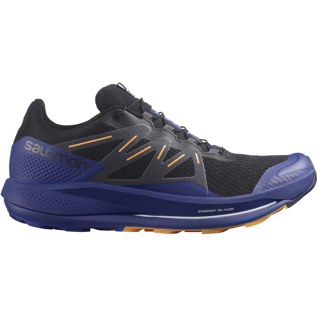 Men's Salomon Pulsar Trail, Black/Clematis Blue/Blazing Orange, 12 D Medium