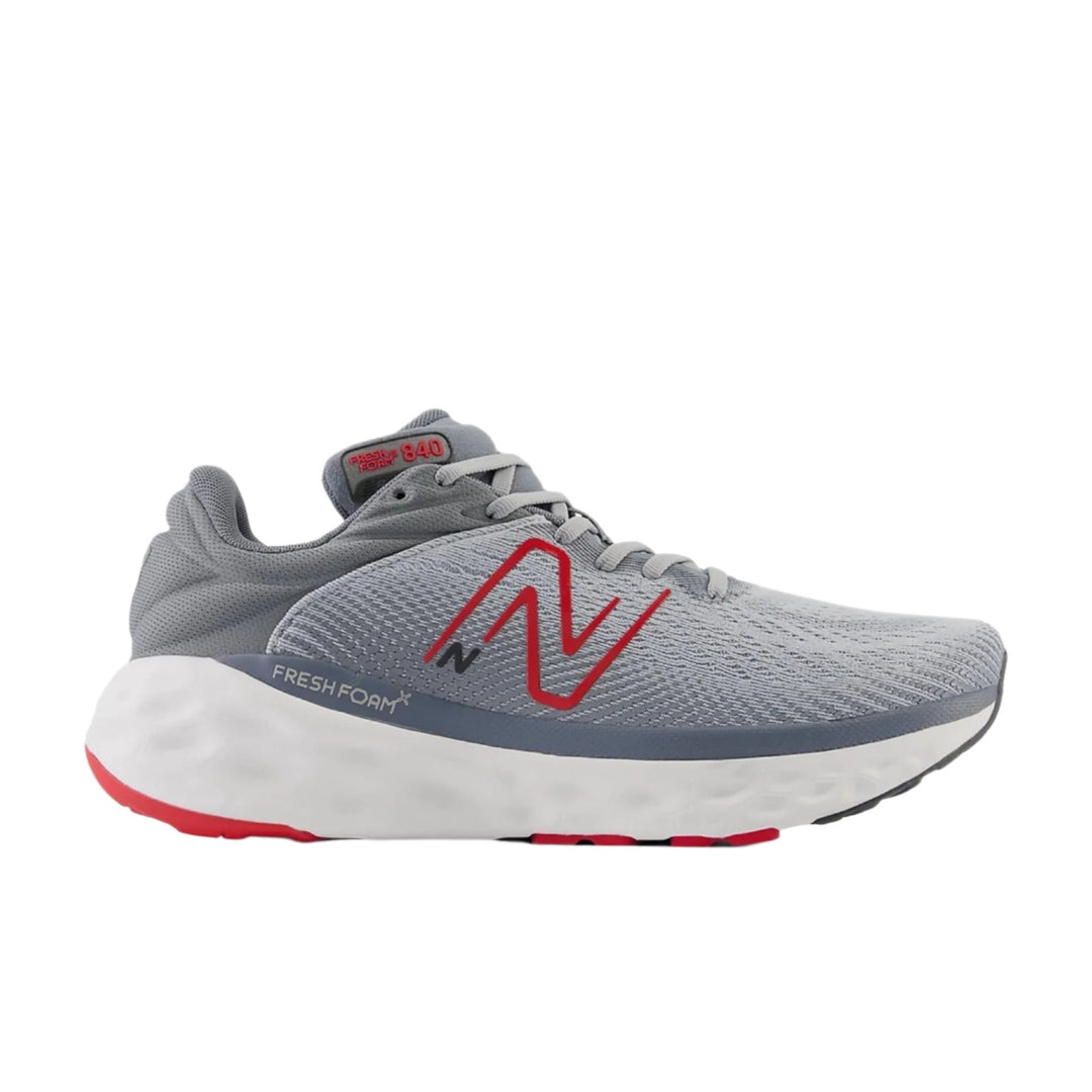 Men's New Balance Fresh Foam X 840v1, Aluminium Grey/True Red, 10.5 2E Wide