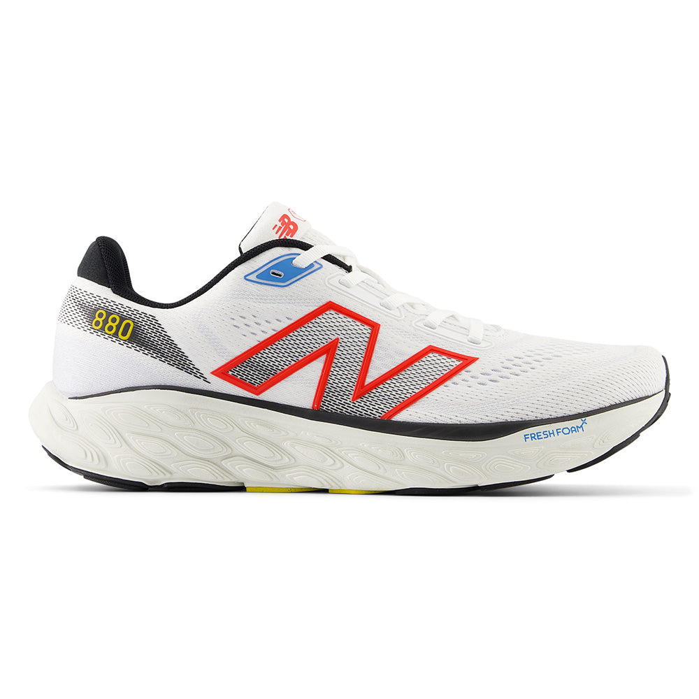 Men's New Balance Fresh Foam X 880v14, White/Neon Flame/Black, 11.5 4E Extra Wide
