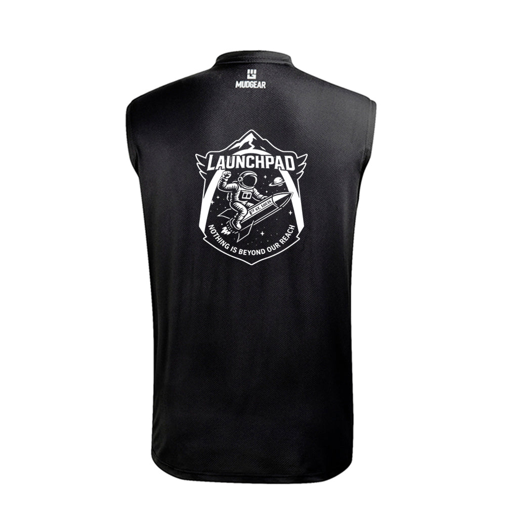 CLEARANCE ITEM - F3 St. Louis Launchpad - MudGear Men's Fitted Performance Shirt VX - Sleeveless (Black/2XL)