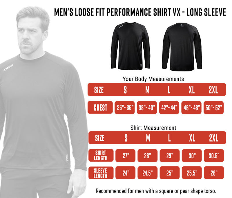 MudGear Men's Fitted Performance Shirt VX - Long Sleeve (Black)
