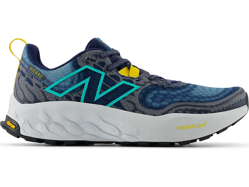 Men's New Balance Fresh Foam X Hierro V8, Nb Navy/Quartz Grey/Cyber Jade, 11.5 4E Extra Wide