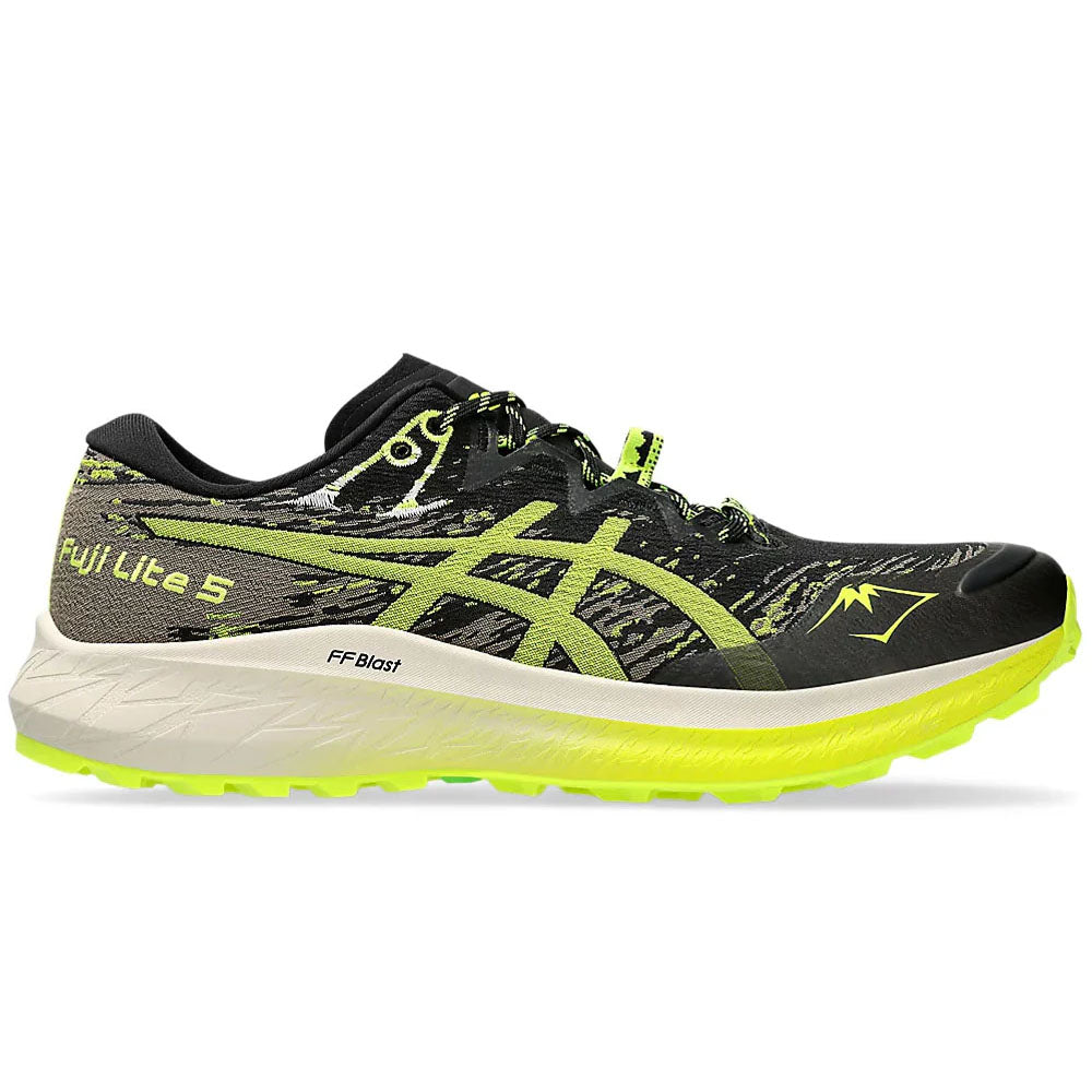 Men's Asics Fuji Lite 5, Black/Safety Yellow, 11 D Medium
