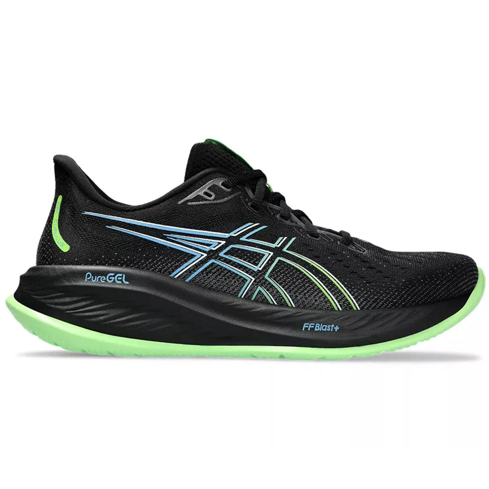 Men's Asics Gel-Cumulus 26, Black/Electric Lime, 7.5 D Medium