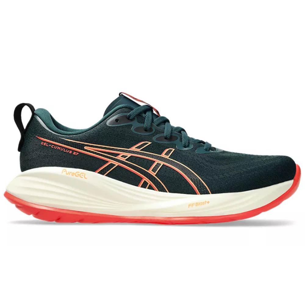 Men's Asics Gel-Cumulus 27, Saxon Green/Coral Reef, 9.5 D Medium