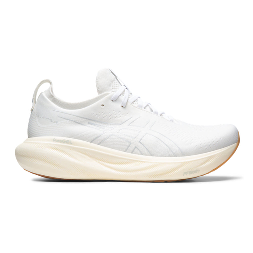 Men's Asics Gel-Nimbus 25, White/White, 13 D Medium