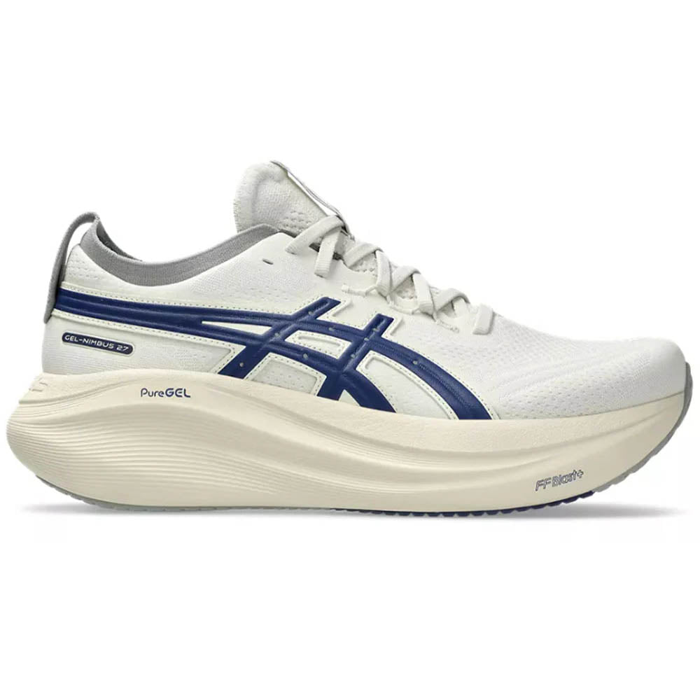 Men's Asics Gel-Nimbus 27 ATC, Birch/Indigo Blue, 10 D Medium
