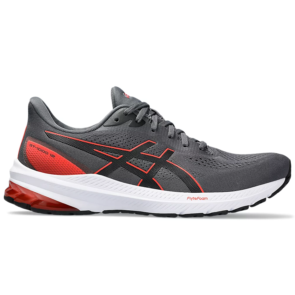 Men's Asics GT-1000 12, Carrier Grey/True Red, 9.5 2E Wide