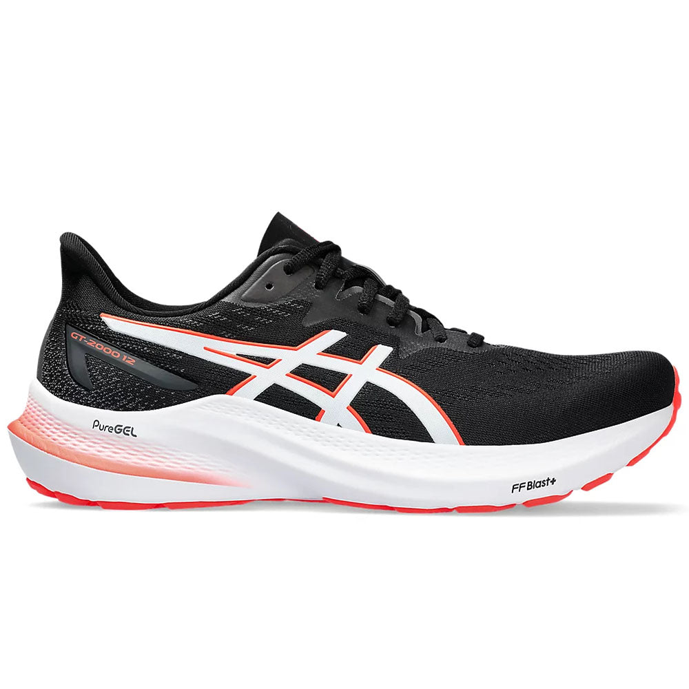 Men's Asics GT-2000 12, Black/Sunrise Red, 13 D Medium