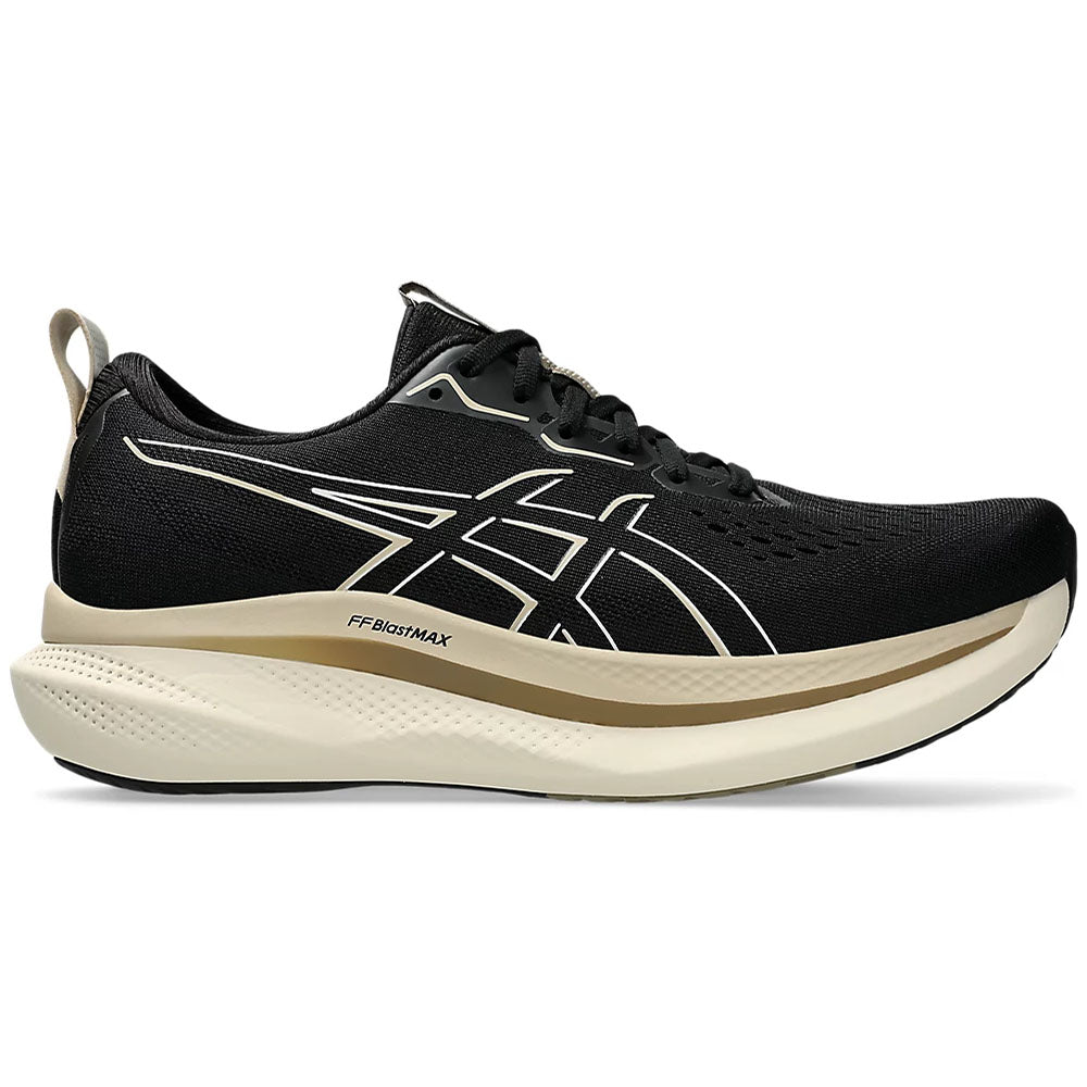 Men's Asics Glideride Max, Black/Oatmeal, 12 D Medium
