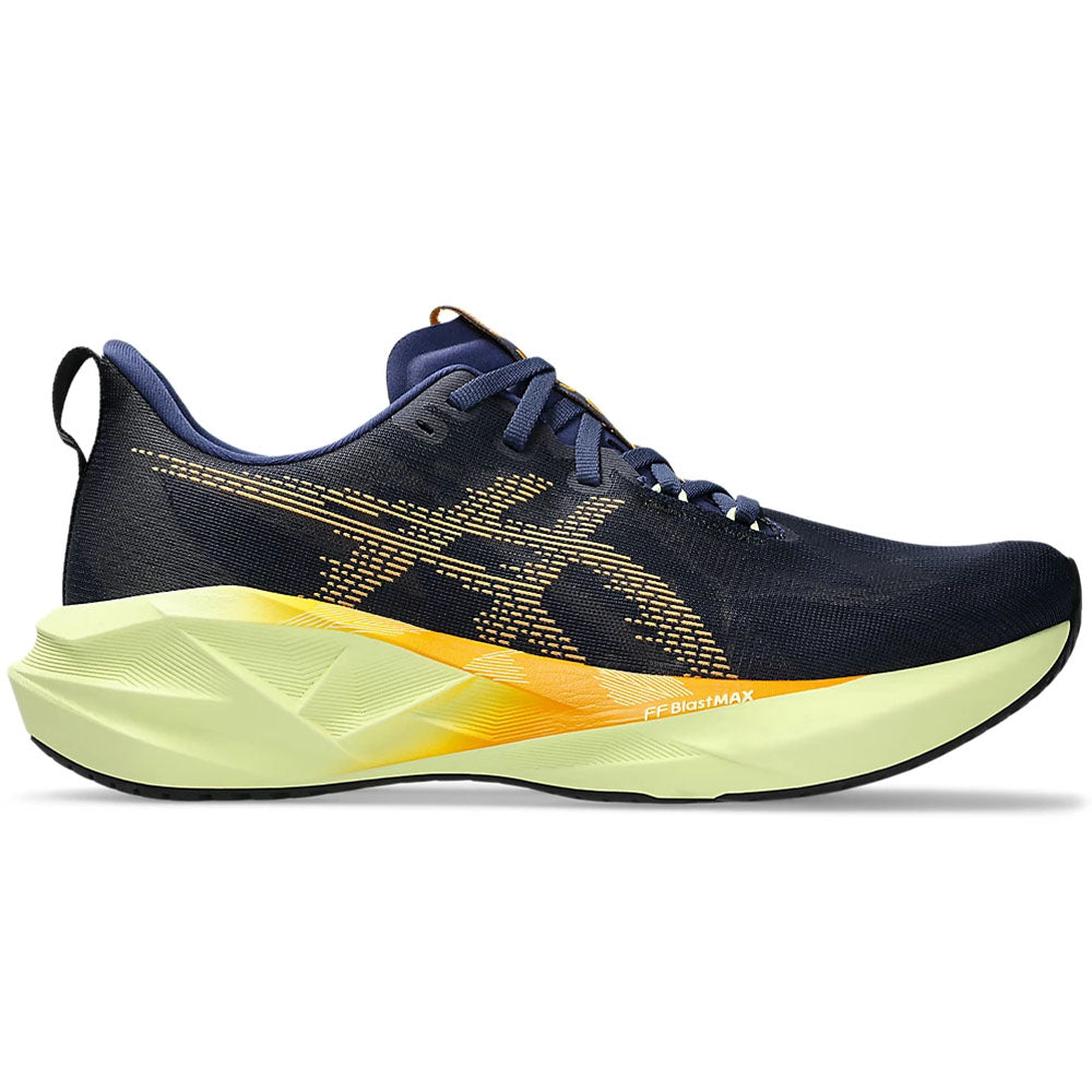 Men's Asics Novablast 5, Indigo Blue/Amber, 14 D Medium