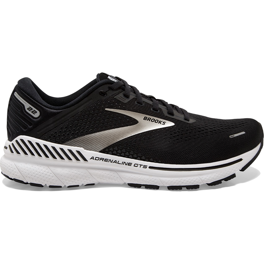 Men's Brooks Adrenaline GTS 22, Black/Silver/Anthracite, 11.5 D Medium