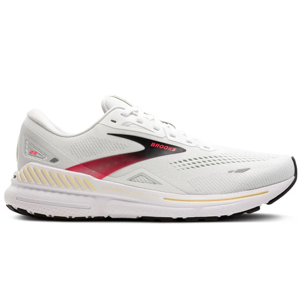Men's Brooks Adrenaline GTS 23, White/Cream/Pink, 13 D Medium