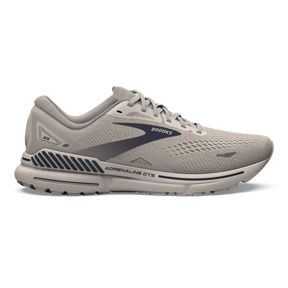 Men's Brooks Adrenaline GTS 23, Crystal Grey/Surf the Web/Grey, 7 D Medium