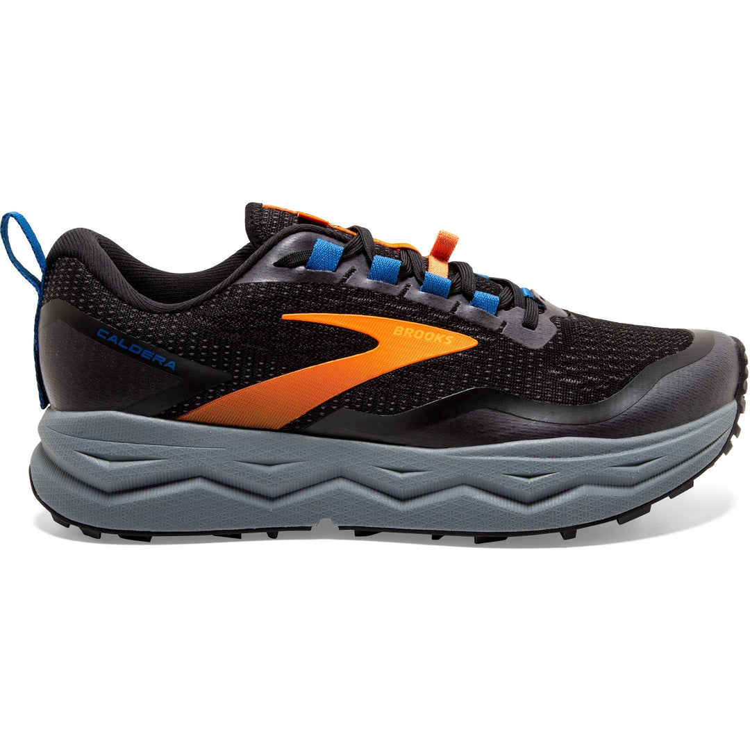 Men's Brooks Caldera 5, Black/Orange/Blue, 13 D Medium