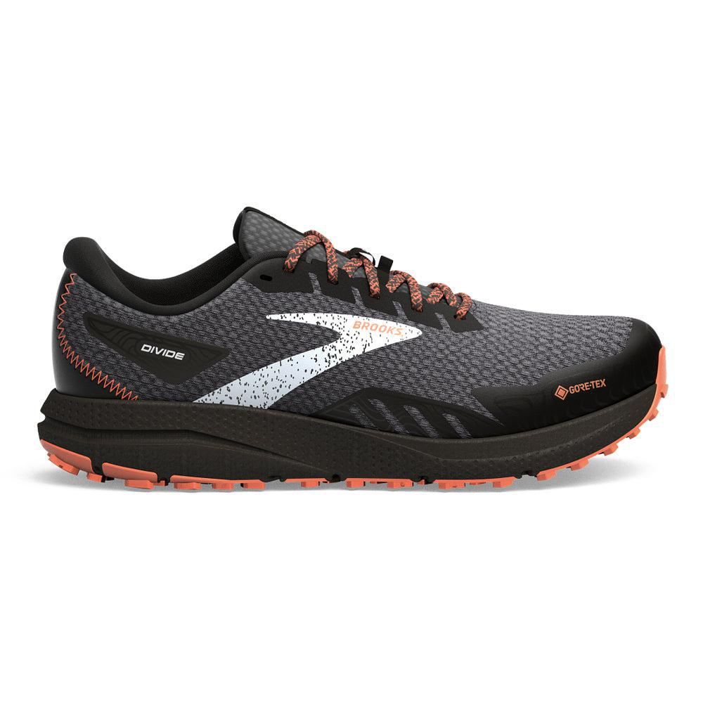 Men's Brooks Divide 4 GTX, Black/Firecracker/Blue, 7 D Medium