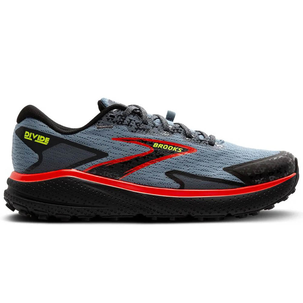Men's Brooks Divide 5, Citadel/Ebony/Lime, 14 D Medium