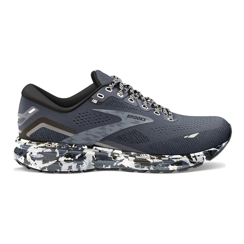 Men's Brooks Ghost 15, Ebony/Black/Oyster, 8 D Medium