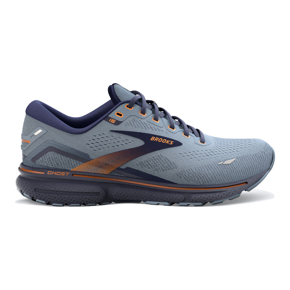 Men's Brooks Ghost 15, Flintstone/Peacoat/Oak, 7 D Medium