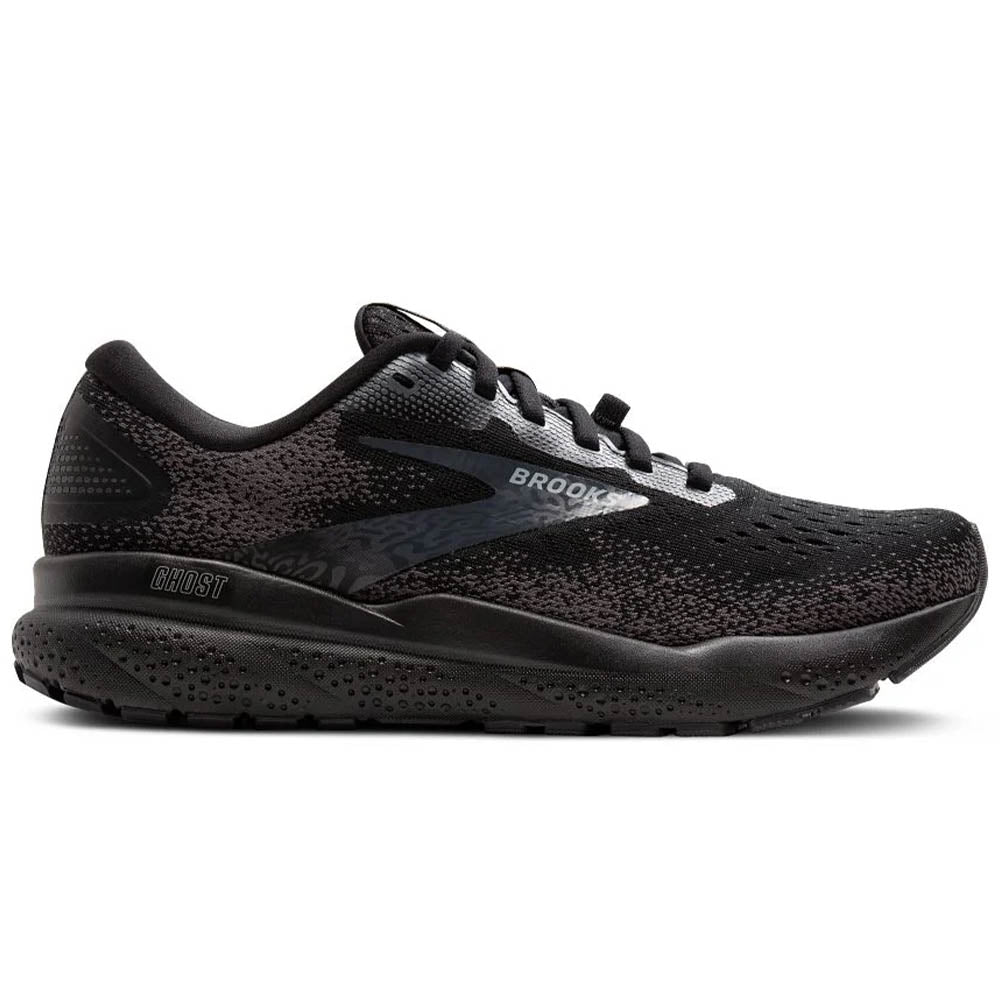 Men's Brooks Ghost 16 GTX, Black/Black/Ebony, 15 D Medium