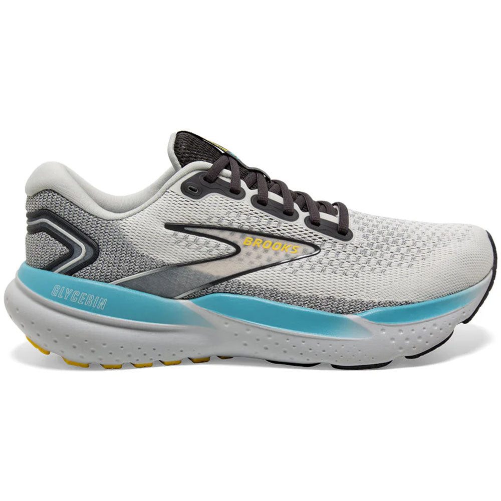 Men's Brooks Glycerin 21, Coconut/Forged Iron/Yellow, 7 D Medium