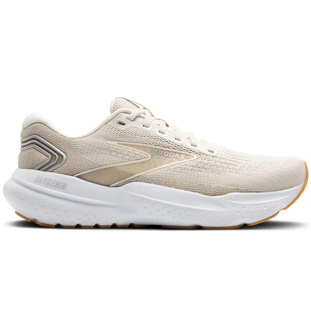 Men's Brooks Glycerin 21, Khaki/Silver/White, 9.5 D Medium