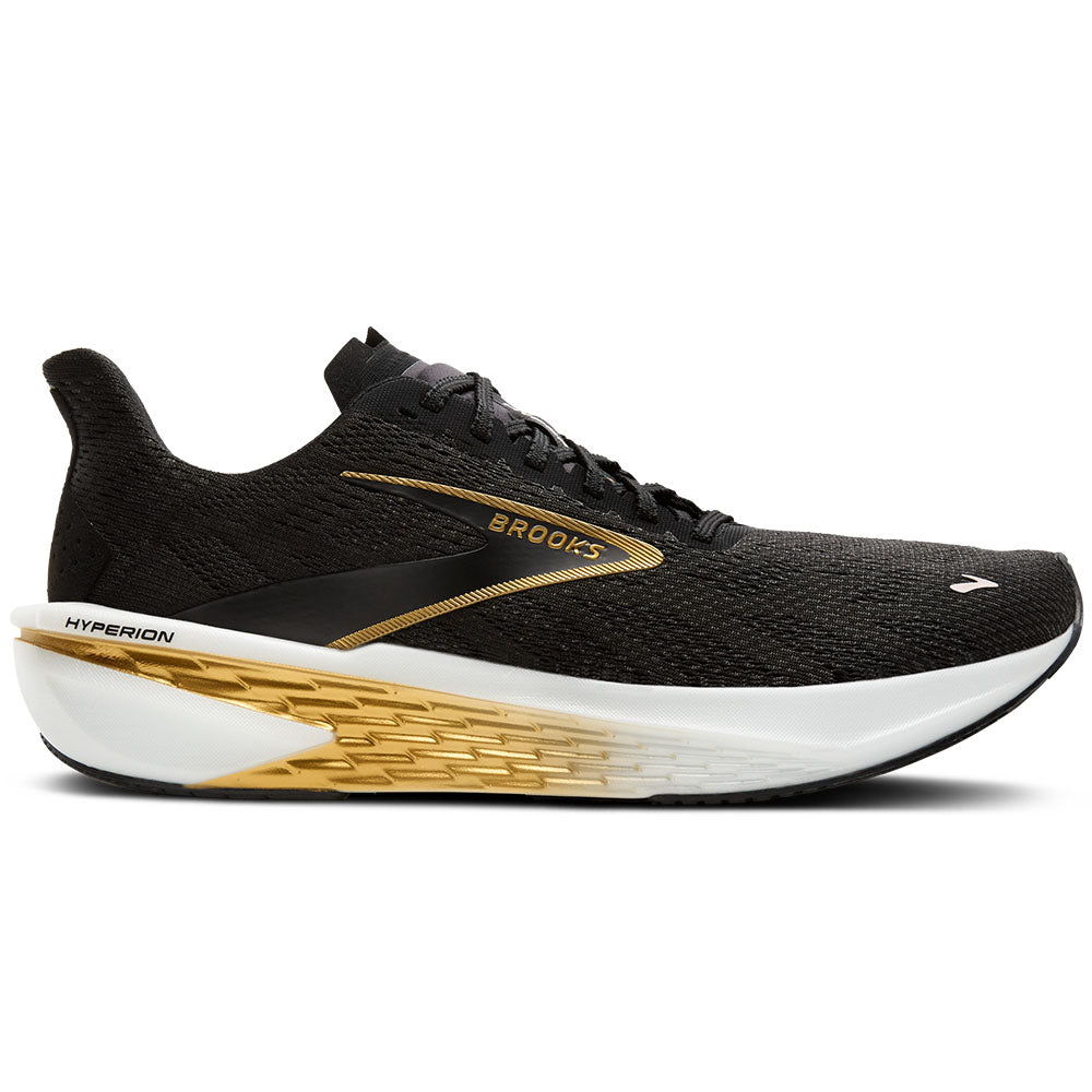 Men's Brooks Hyperion 2, Black/Gold/Pink, 8.5 D Medium