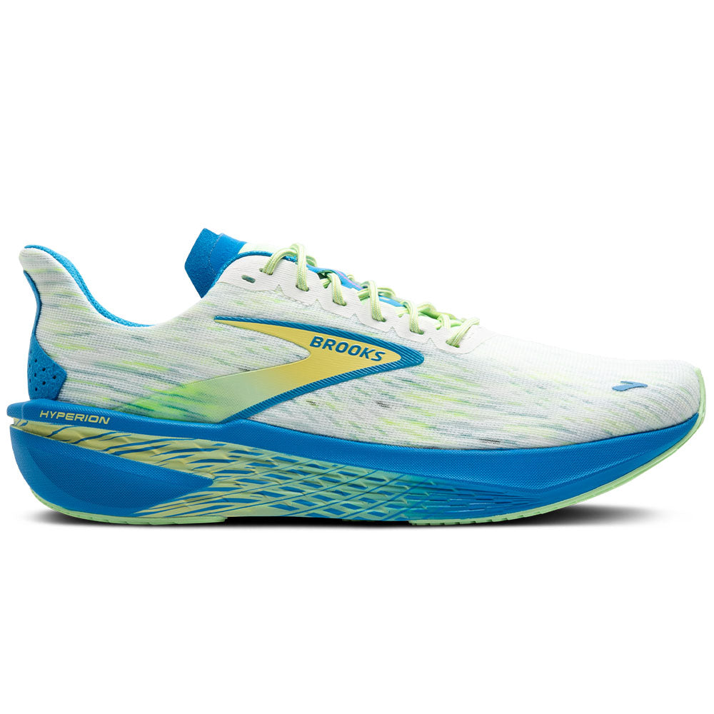 Men's Brooks Hyperion 2, White/Elfin/Patina, 8 D Medium