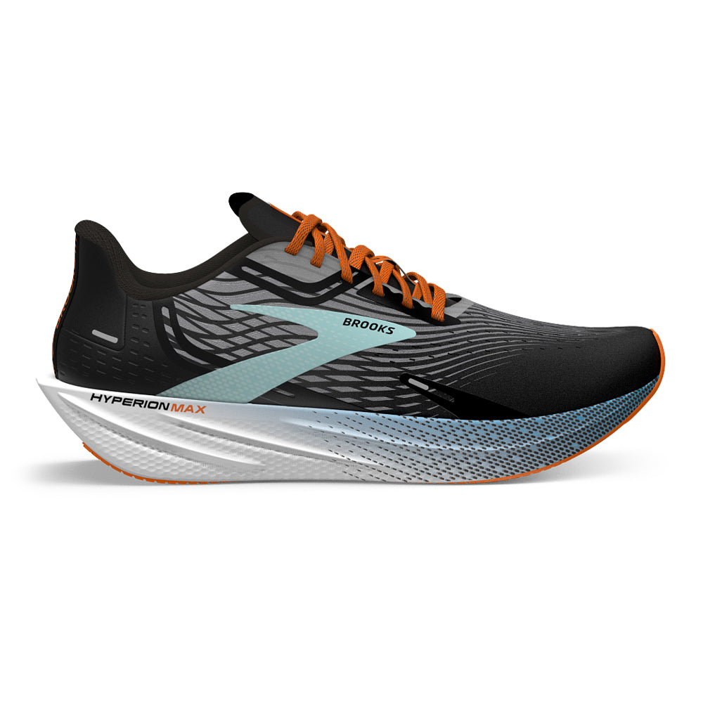 Men's Brooks Hyperion Max, Black/Grey/Orange Clown Fish, 9.5 D Medium