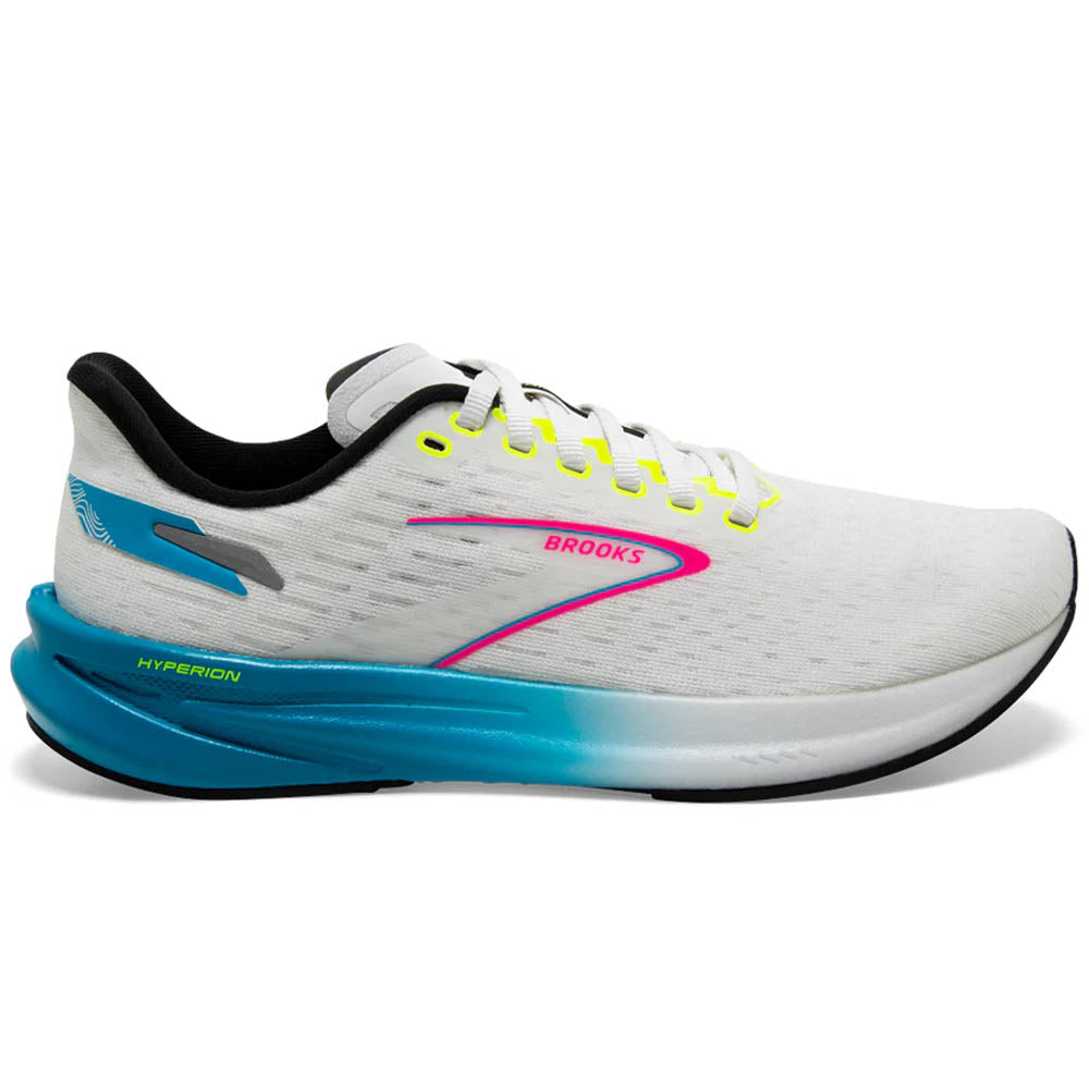 Men's Brooks Hyperion, White/Blue/Pink, 9 D Medium